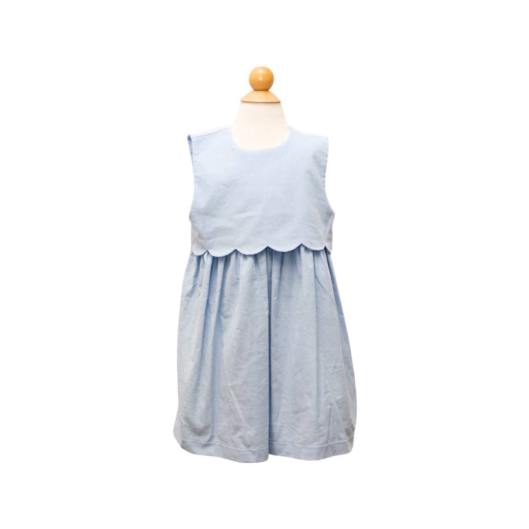 Scallop Jumper Dress - Baby Blue Corduroy