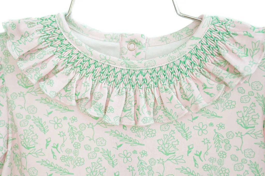 Pink and Green Ruffle Knit Bubble