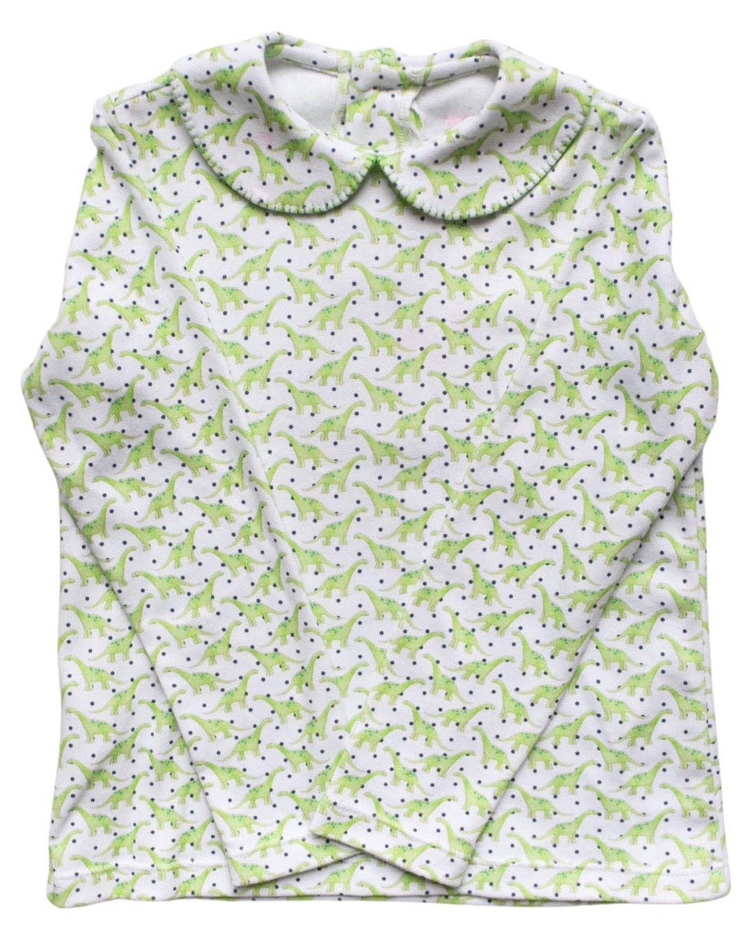 Long Sleeve Peter Pan Top - Dino