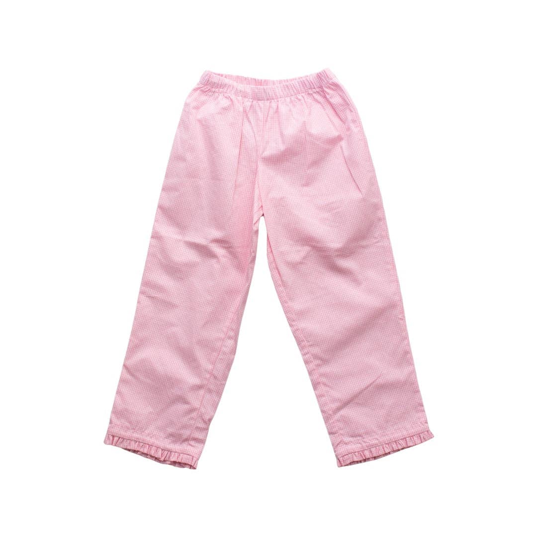 Ruffle Pant - Baby Pink Gingham