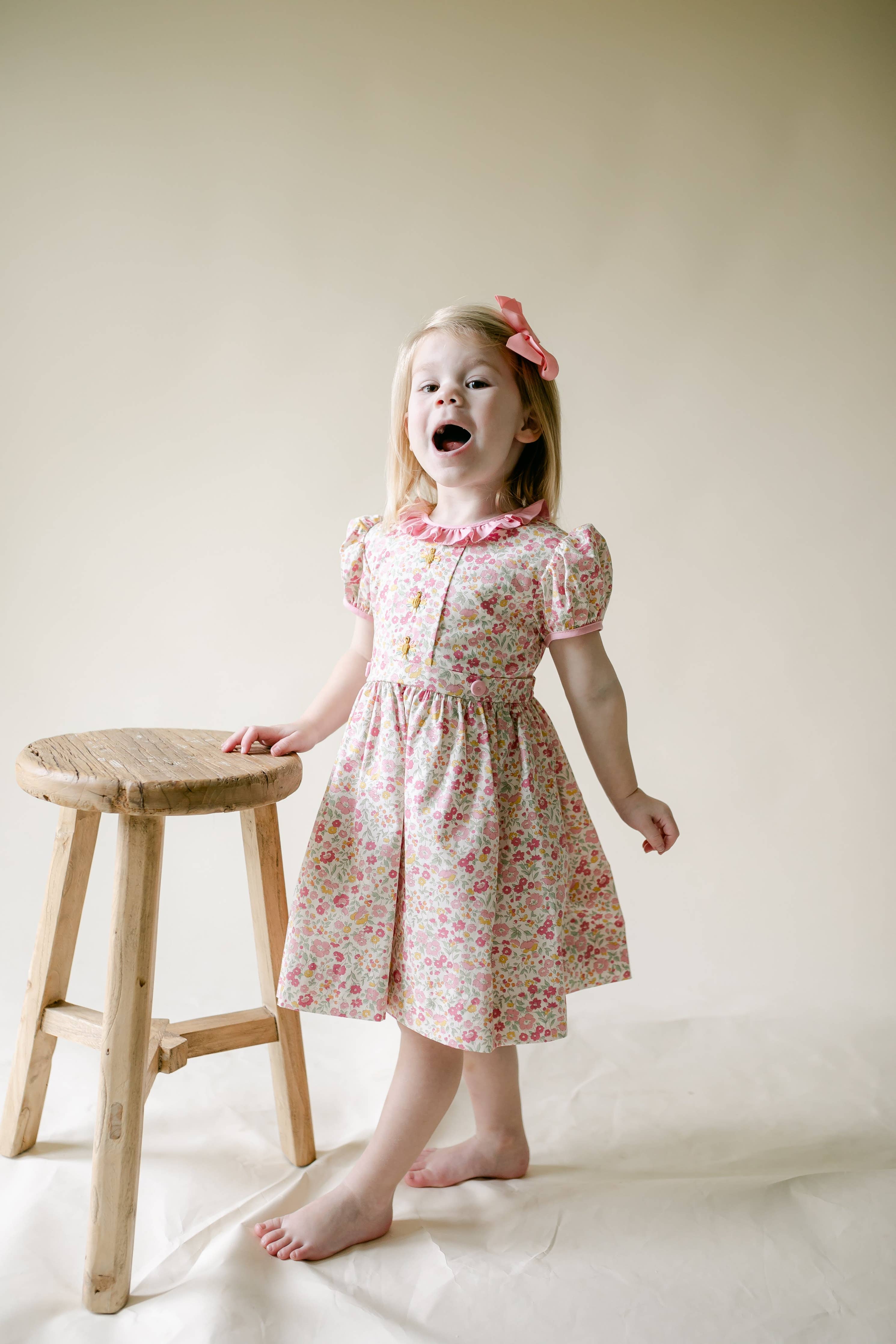 Elle Button Dress - Harvest Floral