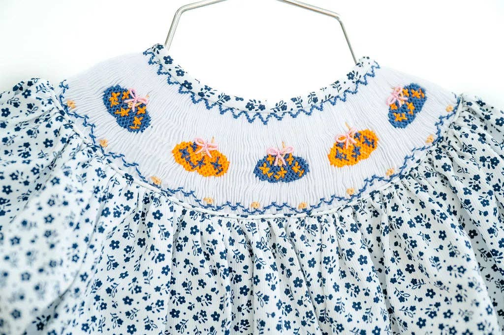 Chinoiserie Pumpkins Smocked Annabelle Bloomer Set