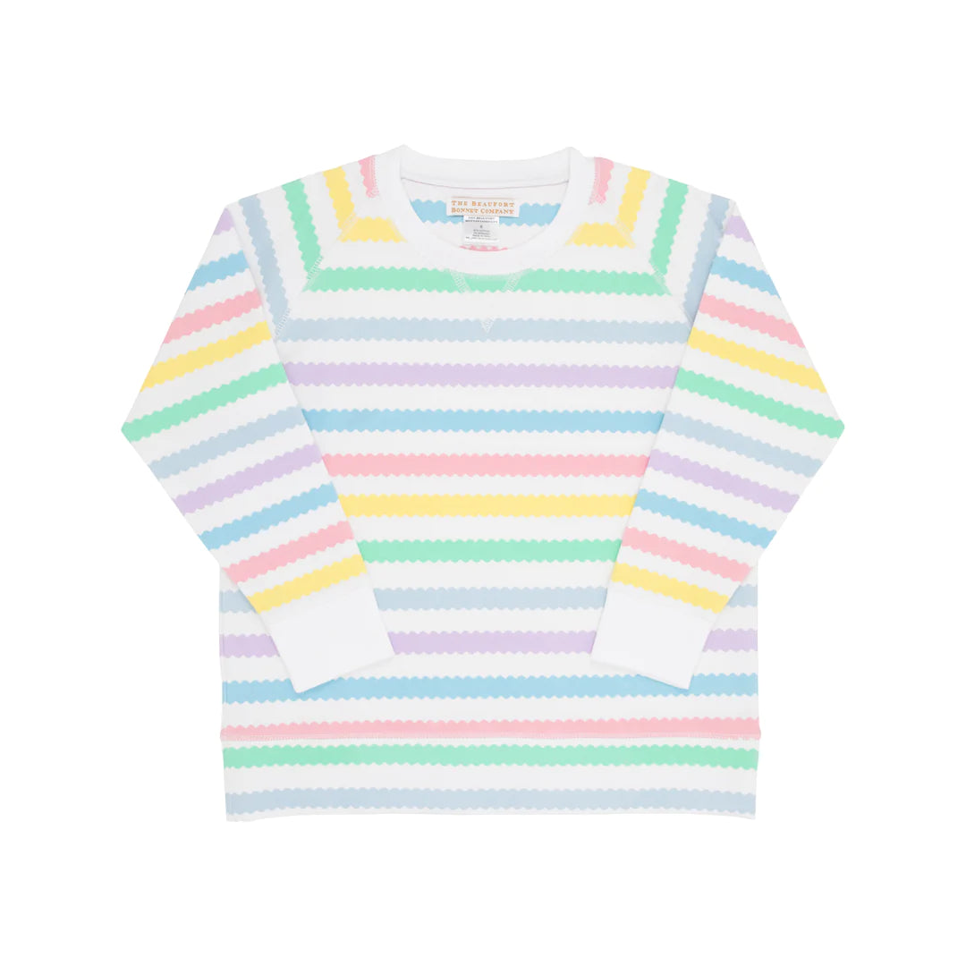 Cassidy Comfy Crewneck - Wellington Wiggle Stripe