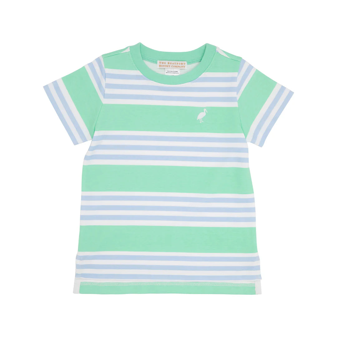 Carter Crewneck - Grace Bay Green Saddle Ridge Stripe