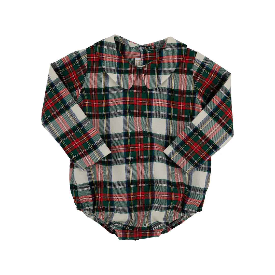 Peter Pan Collar Shirt Onesie - Aiken Place Plaid