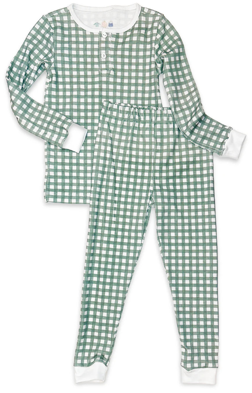 Pajamas in Field Check Sage