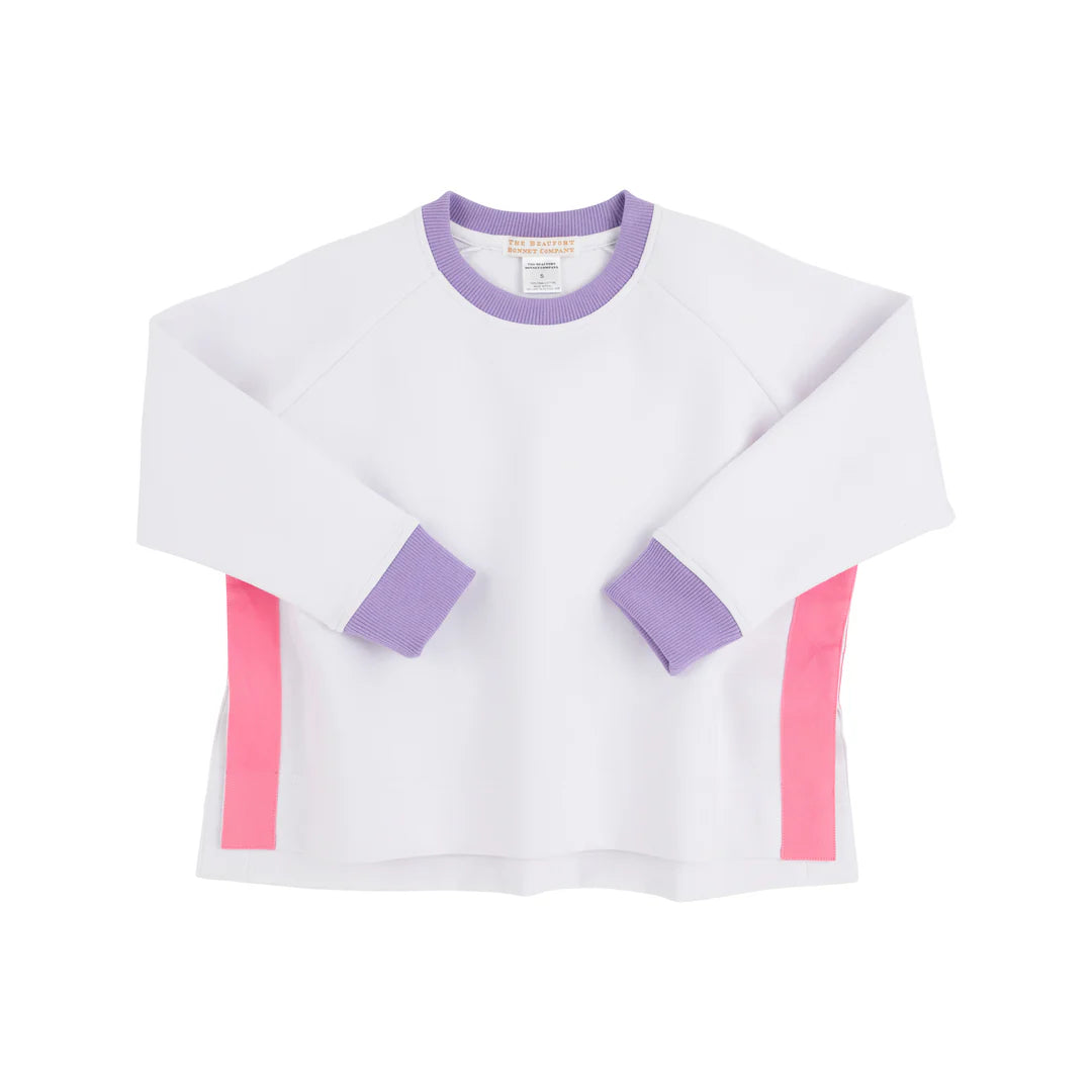 Courtney's Cozy Crewneck - Worth Avenue White/Palisades Purple