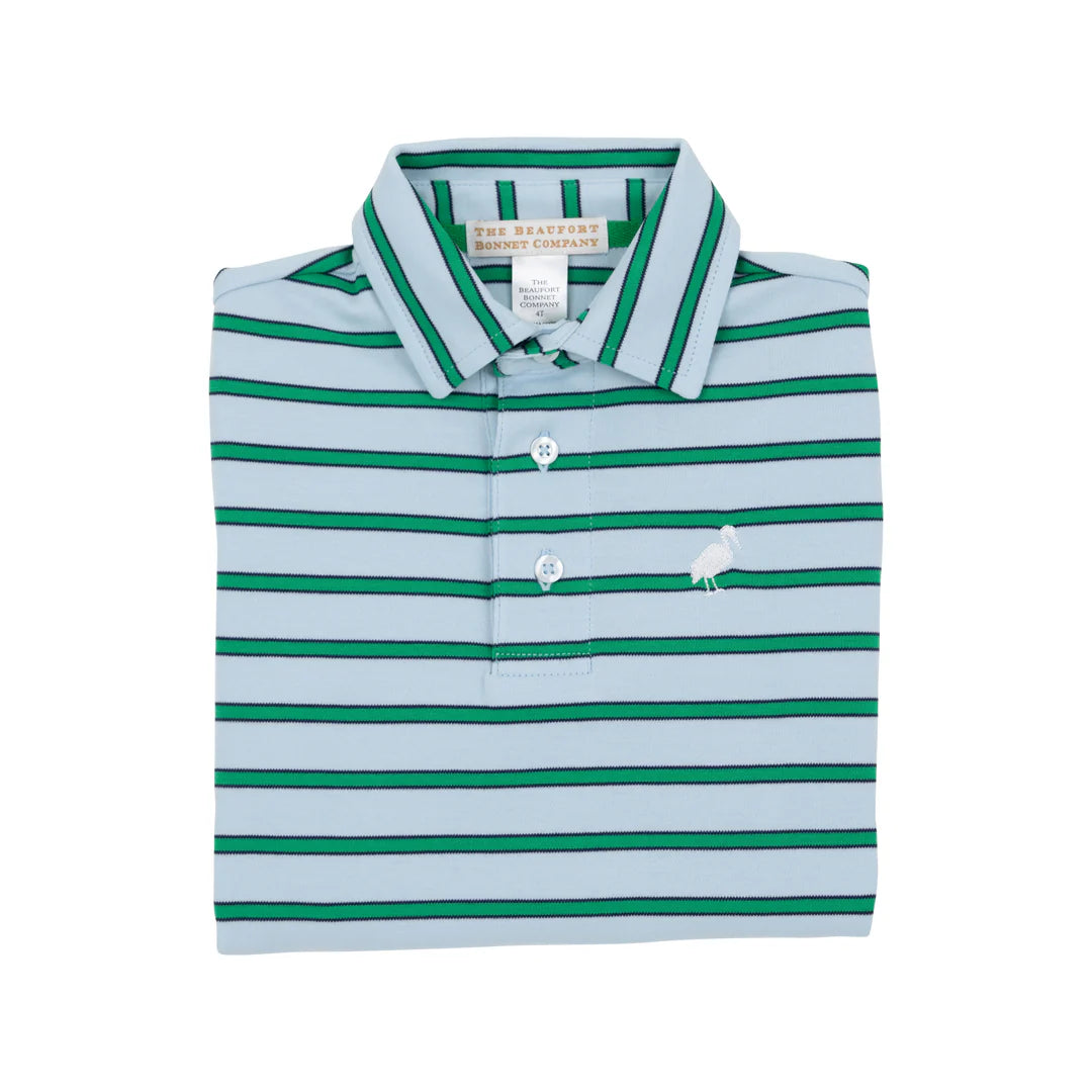 Prim and Proper Polo LS - Beale Street Blue/Green/Navy