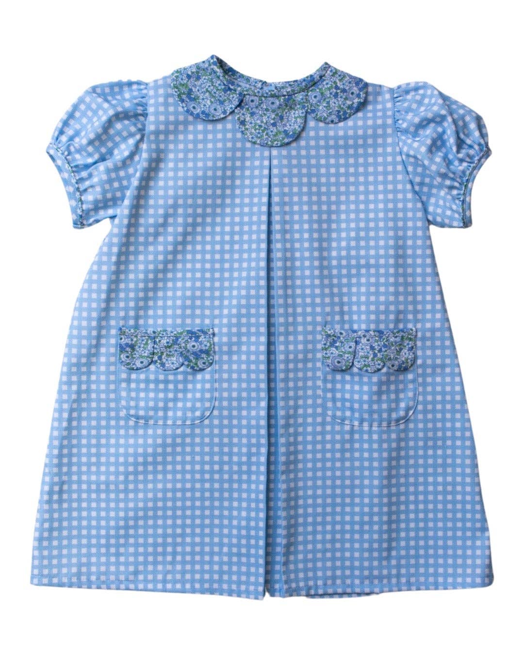 Blair Dress - Periwinkle Gingham w/ Sullivan Floral