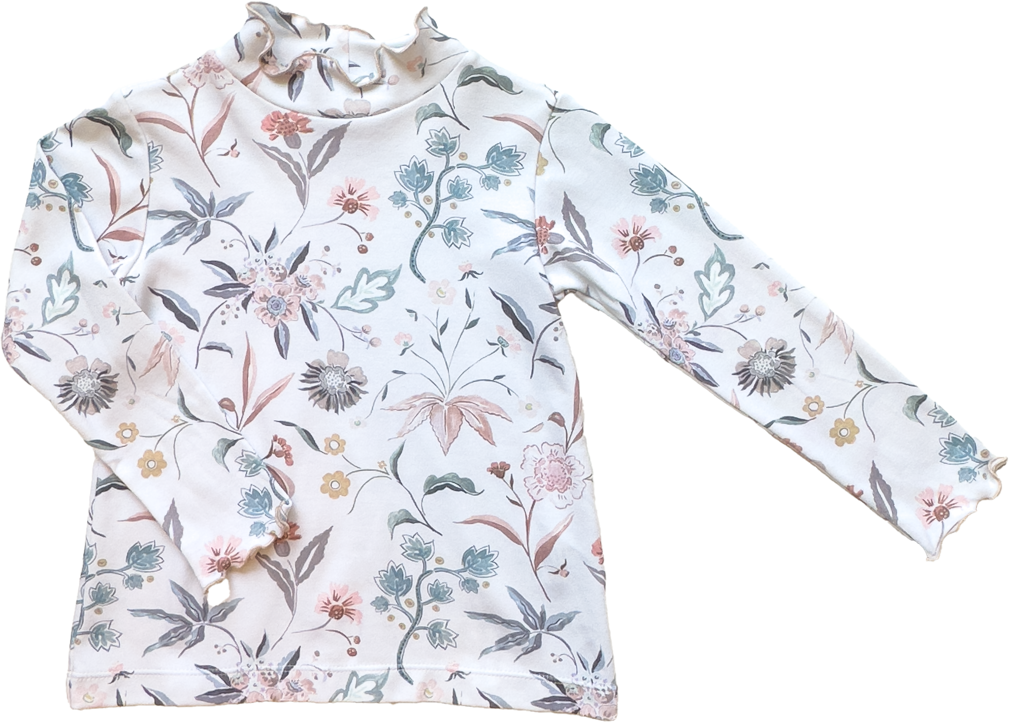 Evelyn Turtleneck - Field Botanical White