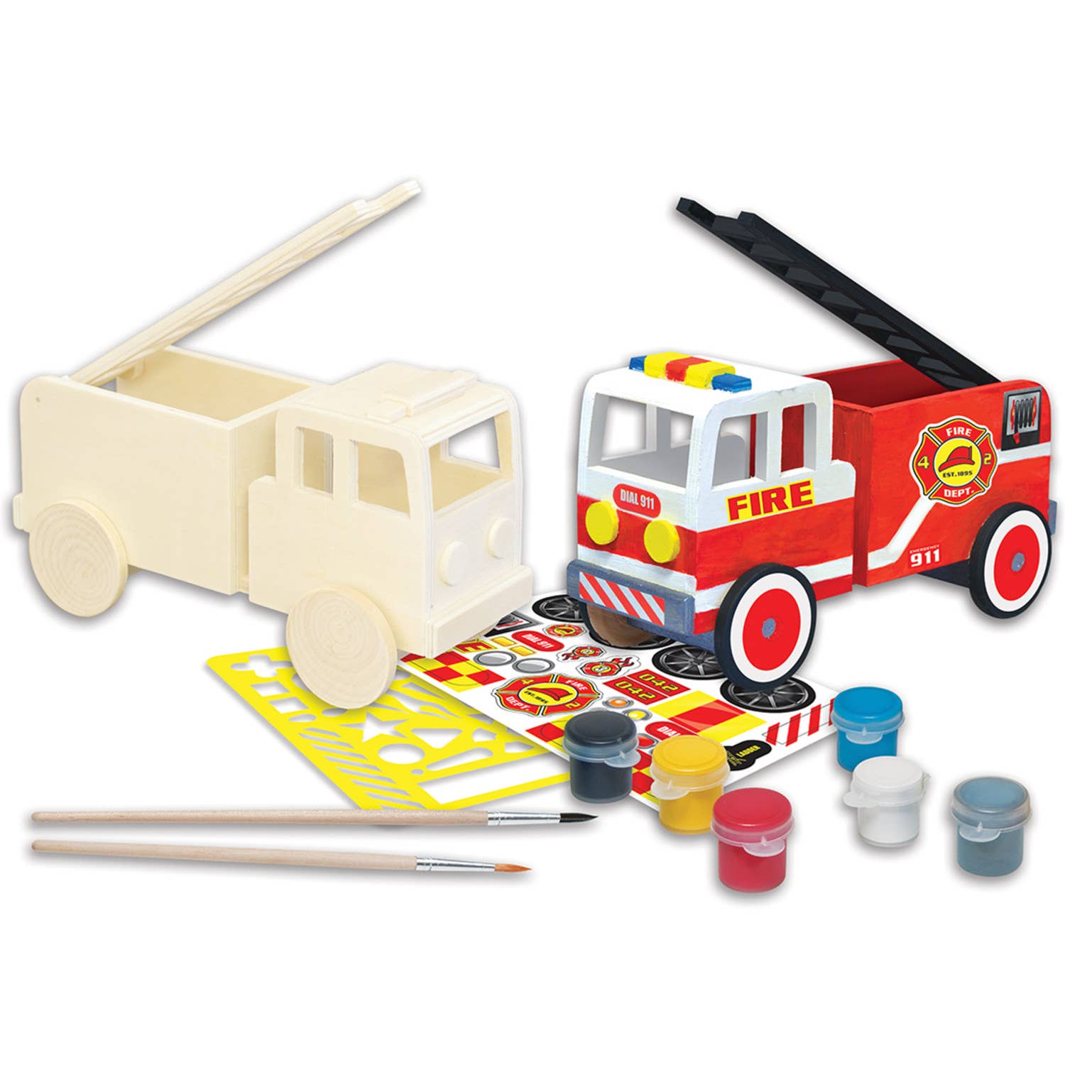 Firetruck Wood Paint Set