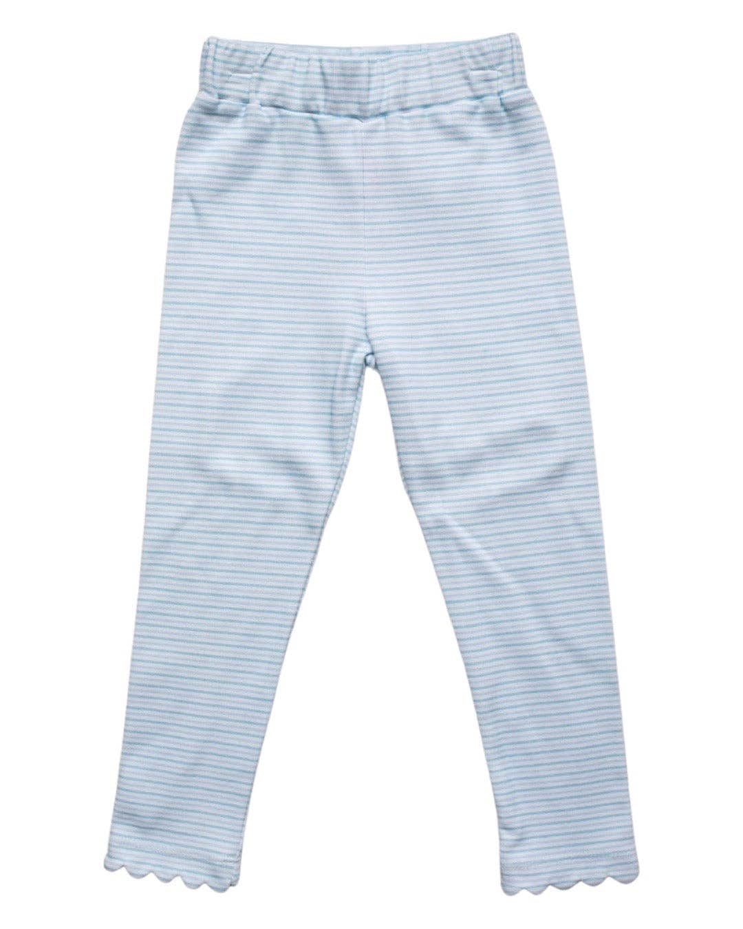 Scallop Legging - Winter Blue Candy Stripe