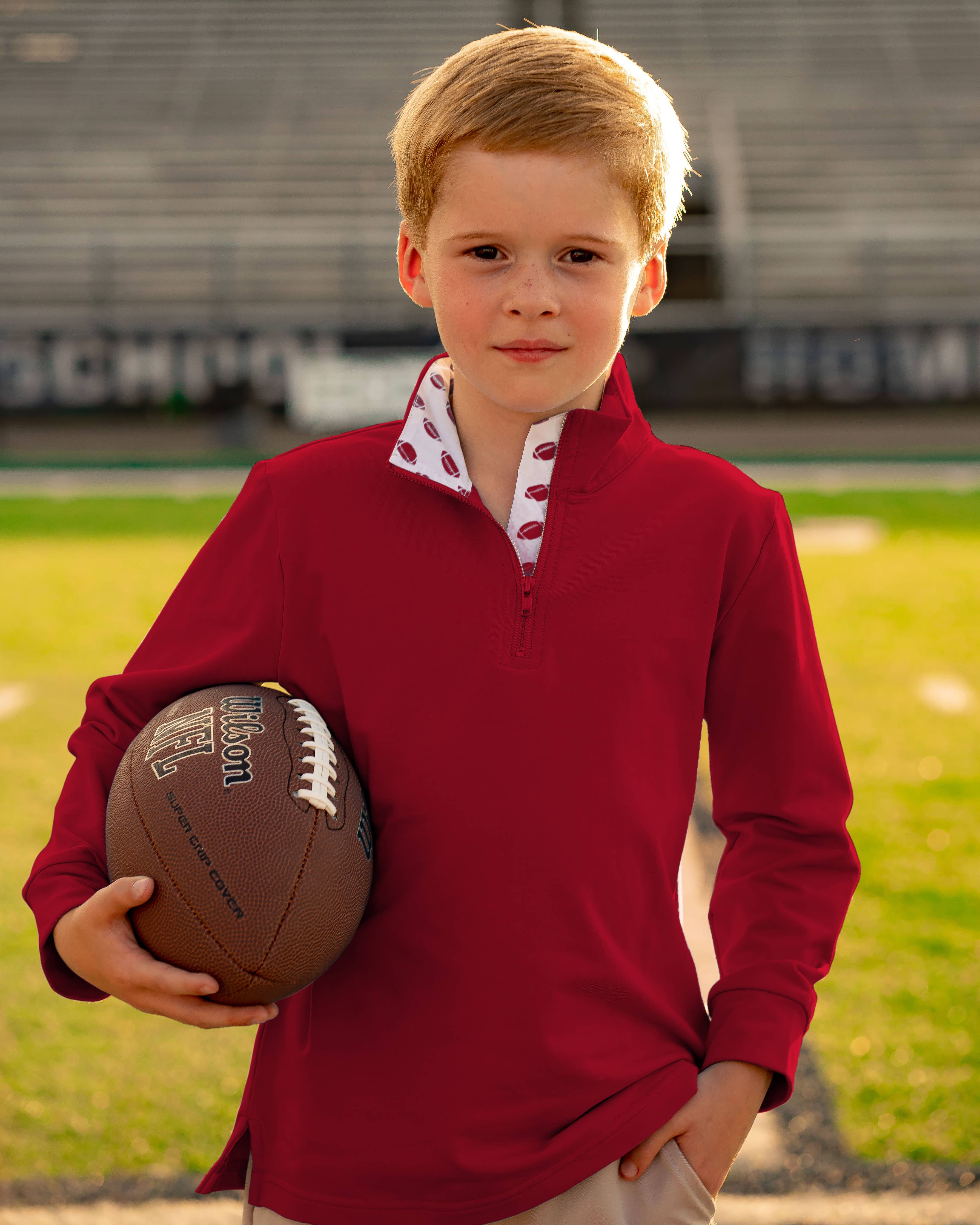 Game Day Quarter Zip - Burgundy