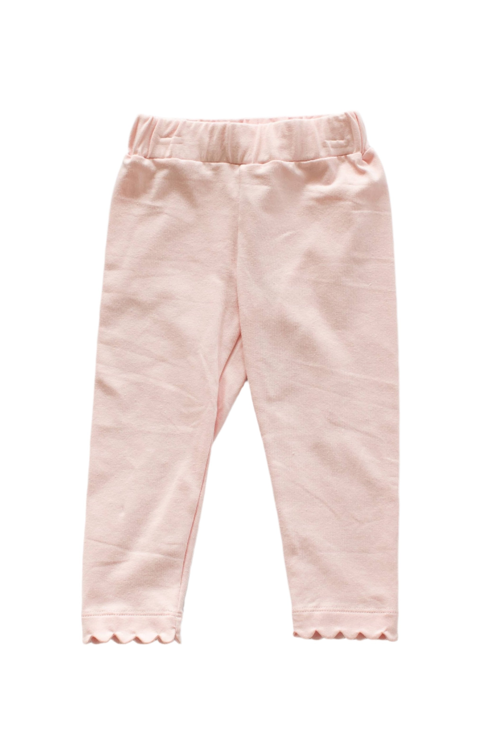 Scallop Legging -  Solid Baby Pink Pima