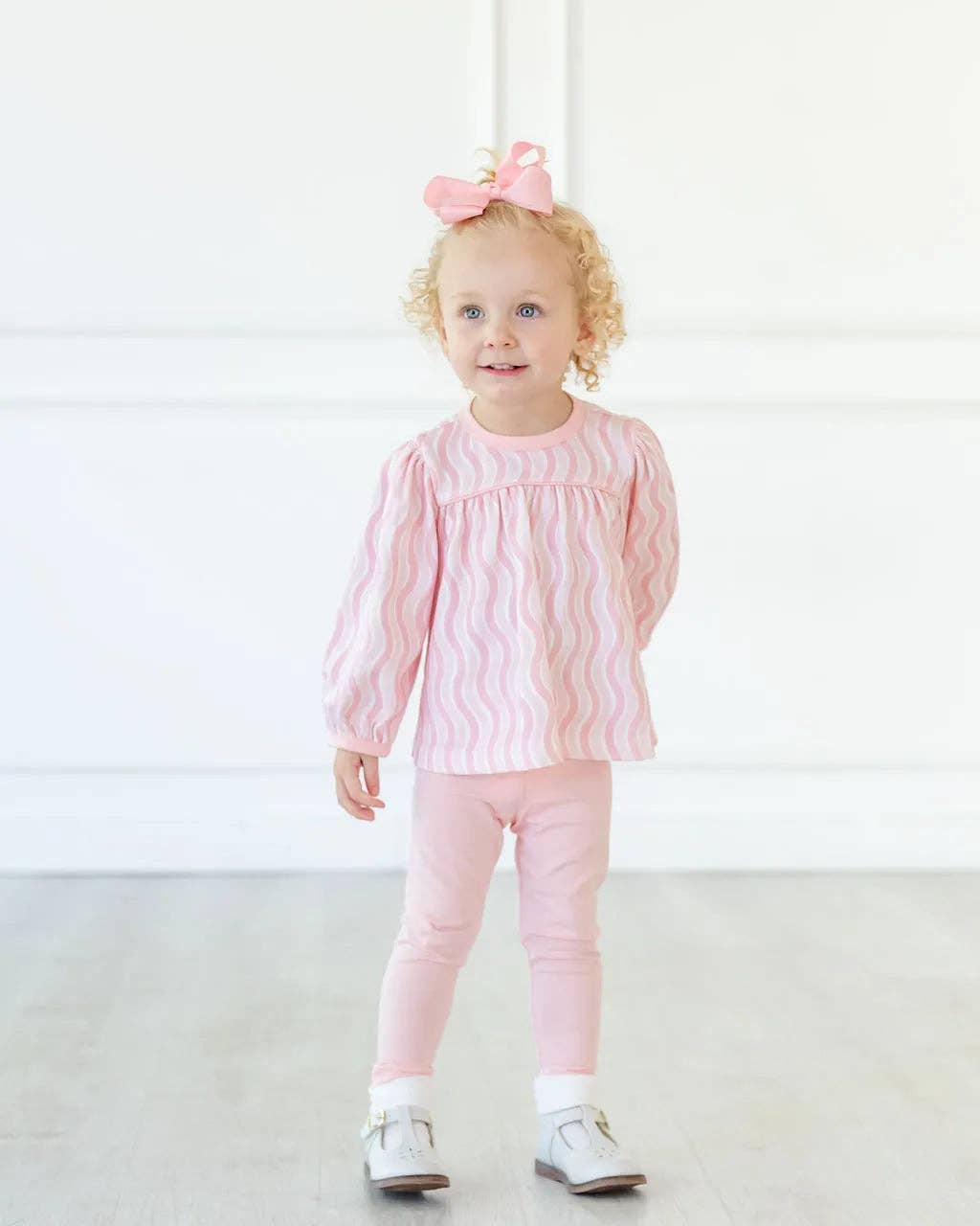 Pink Squiggly Top and Leggings Set