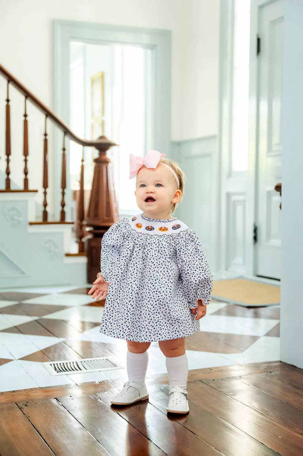 Chinoiserie Pumpkins Smocked Annabelle Bloomer Set