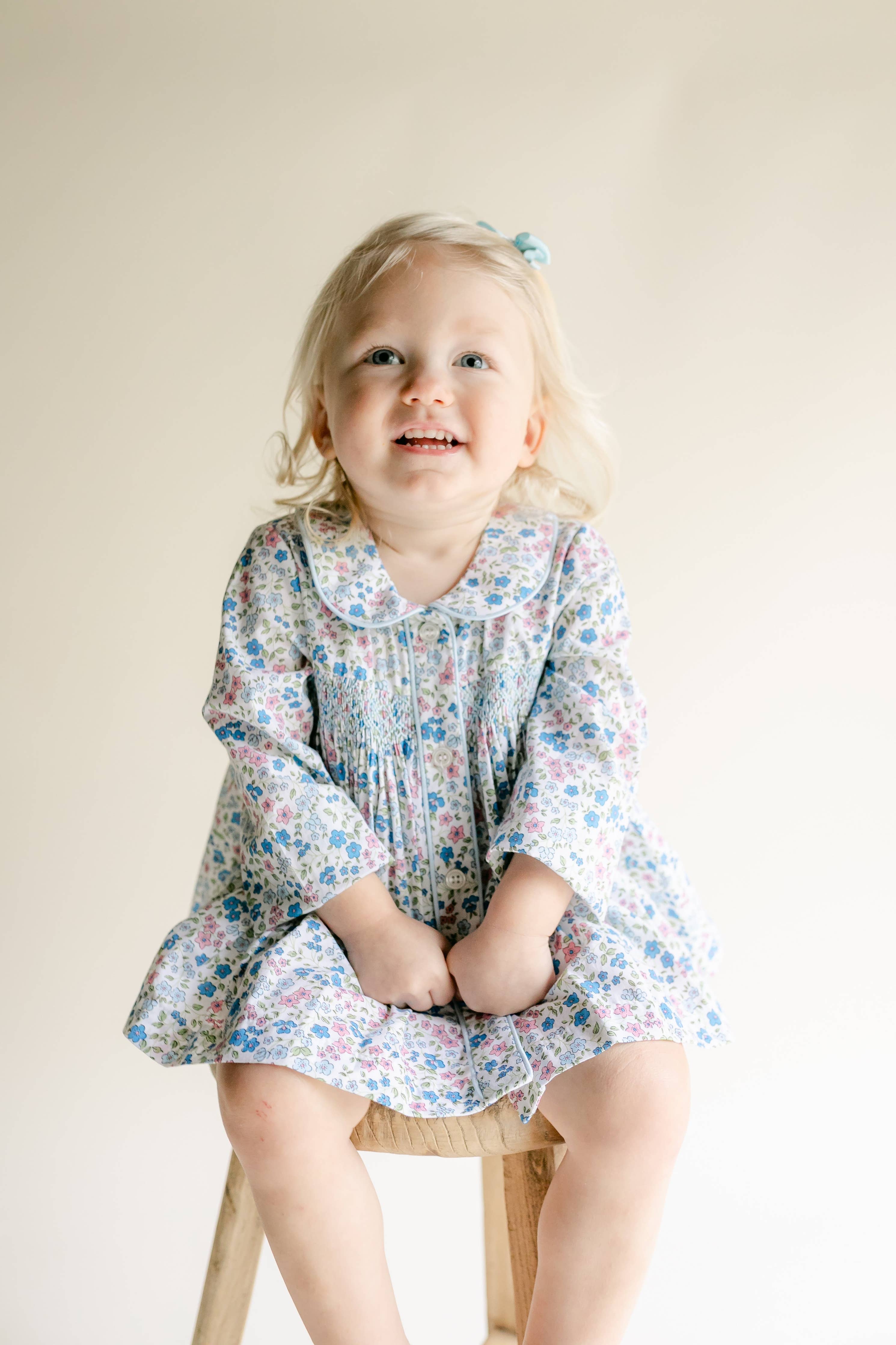 L/S Smock Top Bloomer Set - Tyne Floral