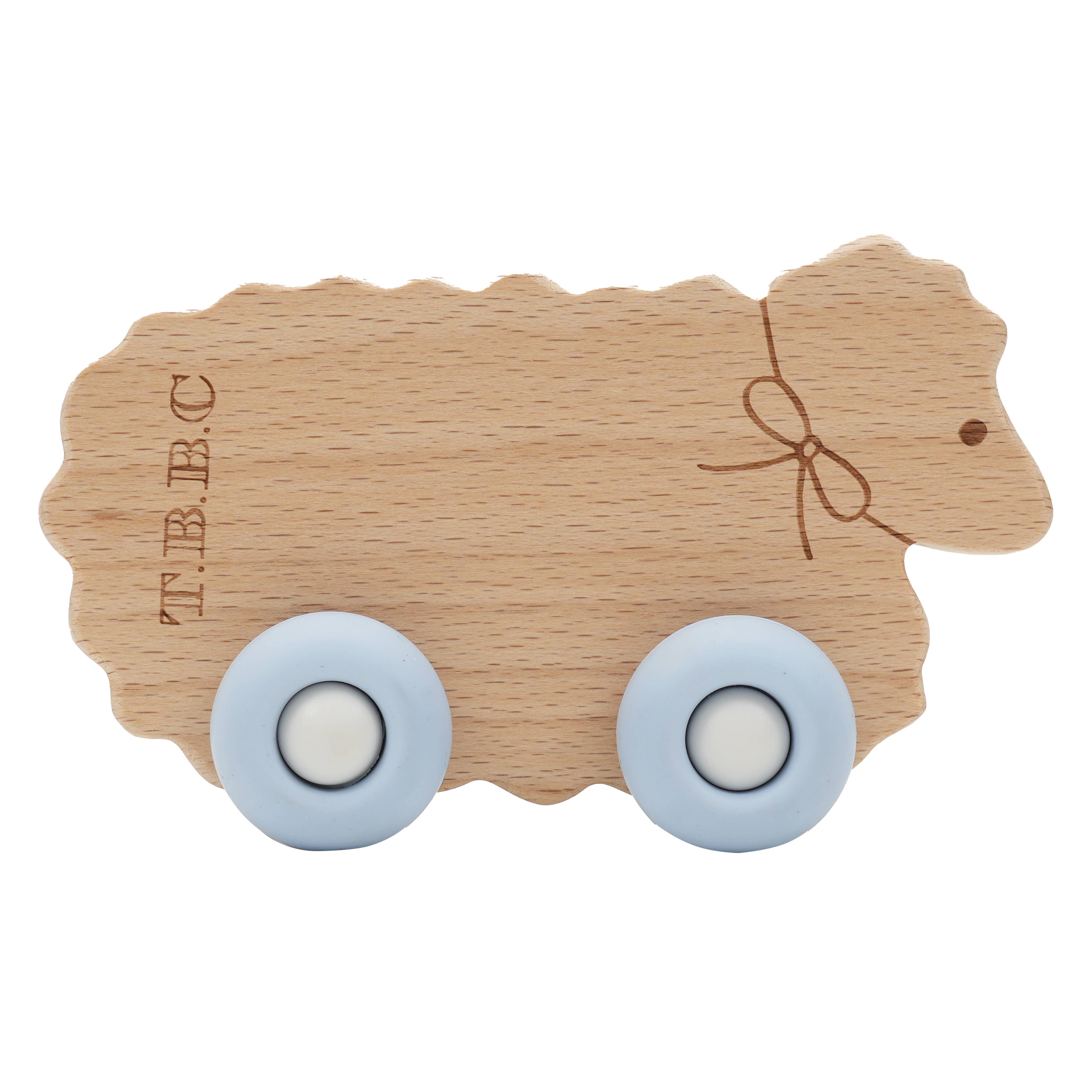 The Beaufort Bonnet Company Sheep w/ Blue Wheels Teether